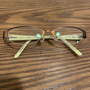 Chelsea Morgan Eyeglass Frames Only 51-17-135 CM813 BR Brown Half Rim Green